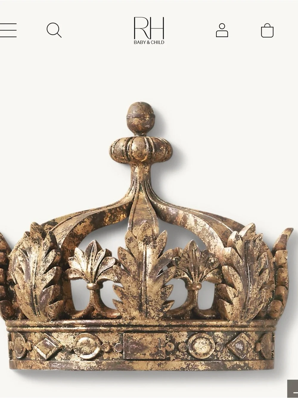 Restoration Hardware Gilt Demilune Canopy Bed Crown 👑 ✨